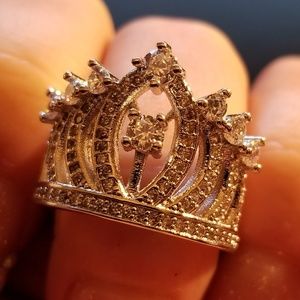 Tiara Crown Sterling Silver Stamped Ring 6 and 8